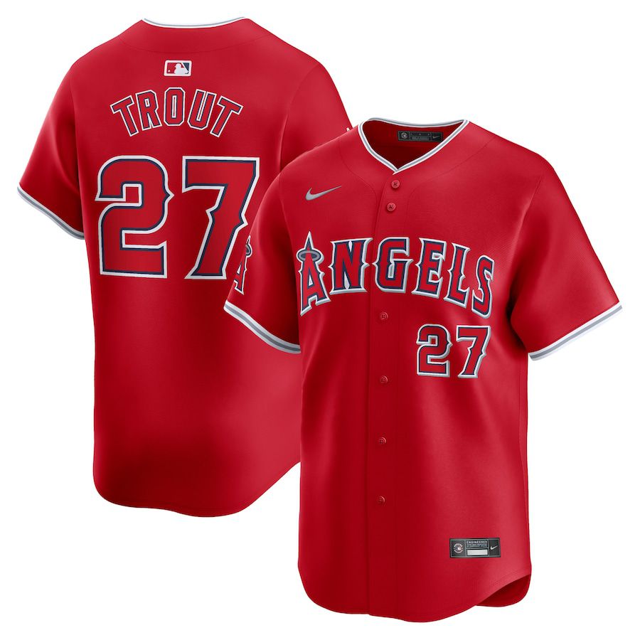 Men Los Angeles Angels #27 Mike Trout Nike Red Alternate Limited Player MLB Jersey